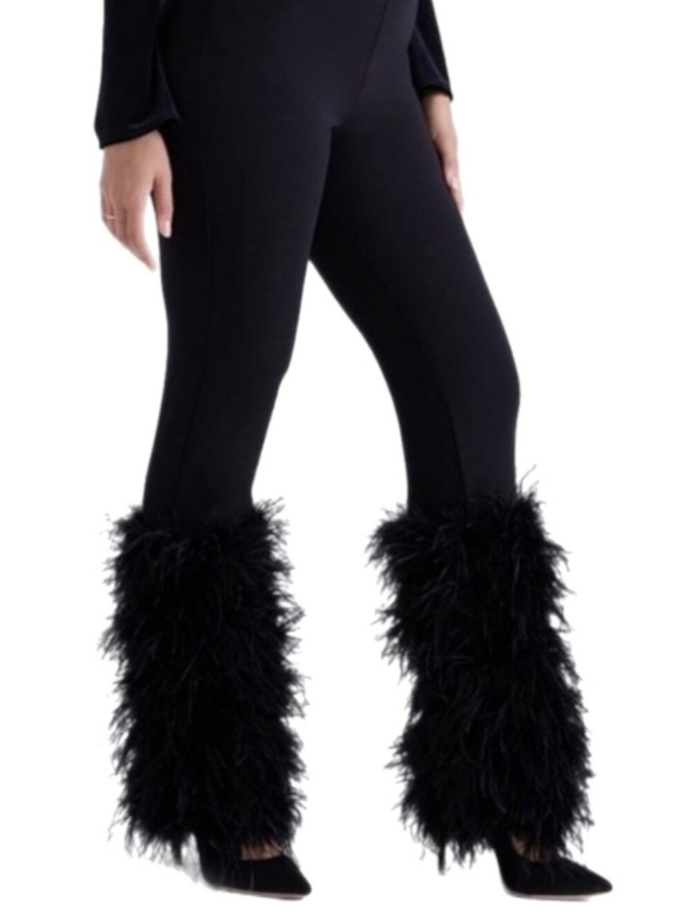 House Of Cb Nicolette Feather Trim Pants